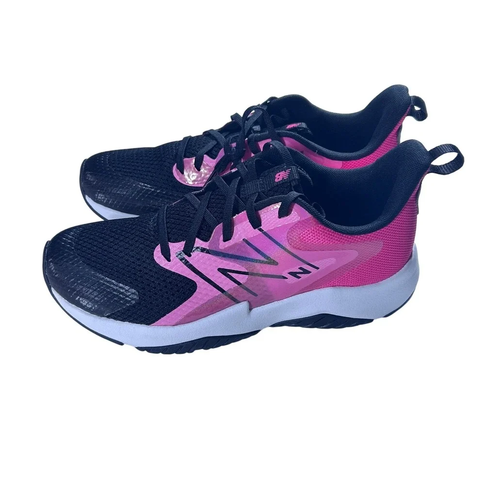 New Balance Rave Run v2 Kids Running Shoes Pink Black Youth Size 7 GKRAVAS2‎ NEW